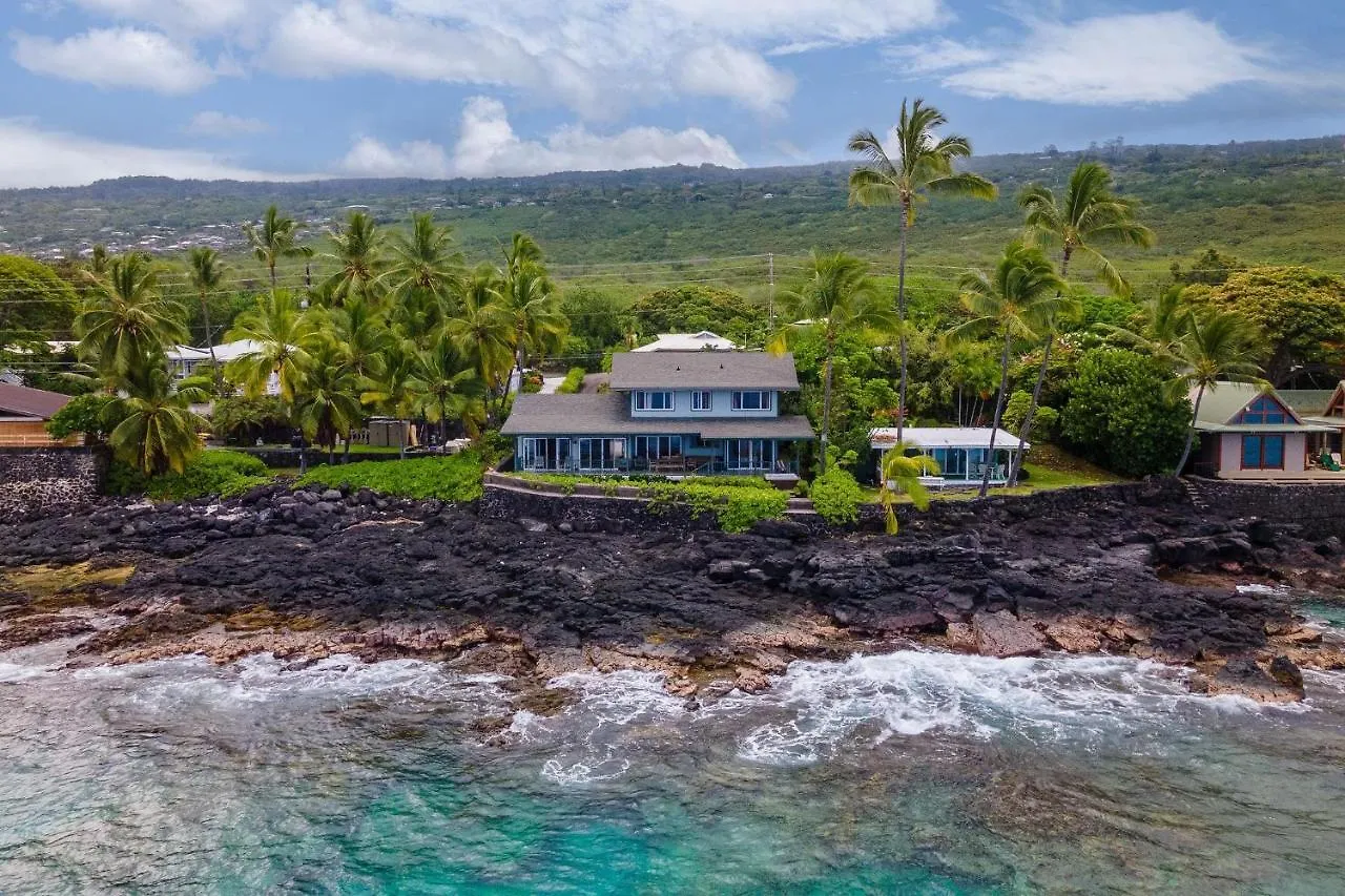 בית נופש קאילואה-קונה Hokuea Hale Oceanfront Private Home With Hot Tub